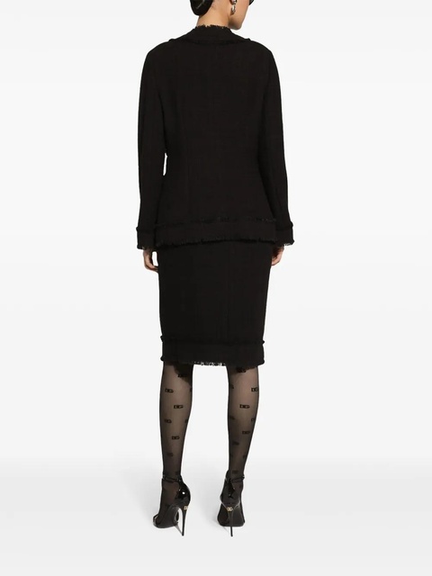 Dolce & Gabbana DG-plaque tweed midi skirt - Black - zdjęcie produktu nr 2