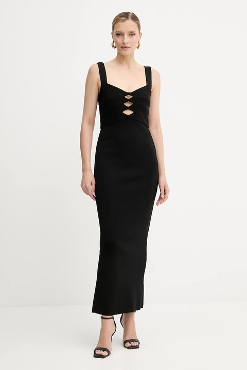 Herve Leger sukienka Alessia kolor czarny midi dopasowana CBW8524694 - zdjęcie produktu nr 1
