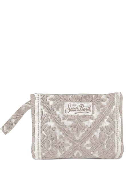 MC2 Saint Barth embroidered cotton clutch - Grey - zdjęcie produktu nr 1