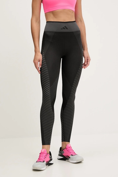 adidas Performance legginsy treningowe WORKOUT ESSENTIALS damskie kolor czarny wzorzyste JE8021 - zdjęcie produktu nr 1