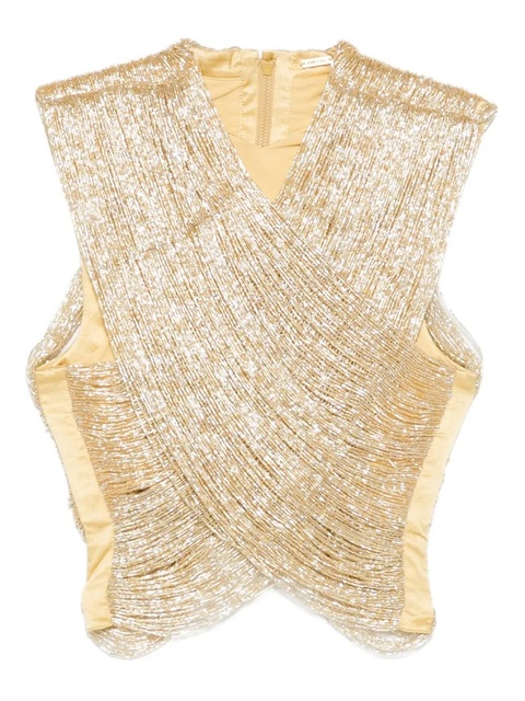 Cult Gaia Haisley beaded crossover top - Gold - zdjęcie produktu nr 1