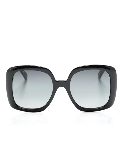 Gucci Eyewear Web-stripe square-frame sunglasses - Black - zdjęcie produktu nr 1
