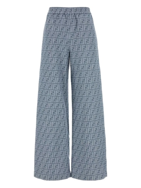 FENDI ff-logo wide-leg trousers - Grey - zdjęcie produktu nr 1
