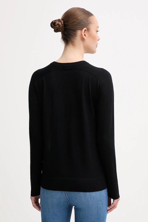 United Colors of Benetton sweter wełniany damski kolor czarny lekki 11AHD10CV - zdjęcie produktu nr 2