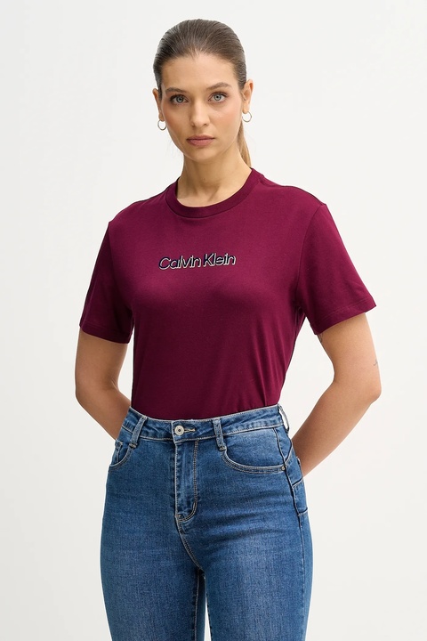 Calvin Klein Jeans t-shirt bawełniany damski kolor fioletowy LV047E821G - zdjęcie produktu nr 1