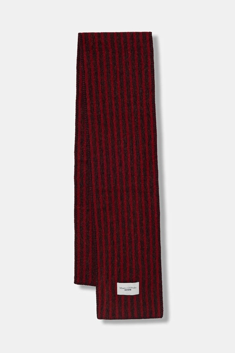 Marc O'Polo szalik z dodatkiem wełny kolor bordowy wzorzysty 5000007558 - zdjęcie produktu nr 1