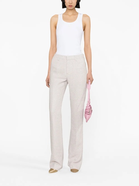 Alessandra Rich sequin-embellished tweed flared trousers - Pink - zdjęcie produktu nr 2