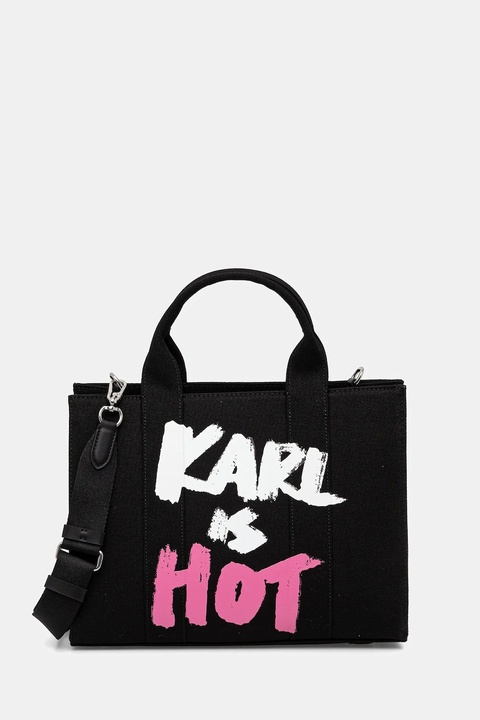 Karl Lagerfeld torebka bawełniana Karl Lagerfeld x Paris Hilton kolor czarny A4W50075 - zdjęcie produktu nr 1