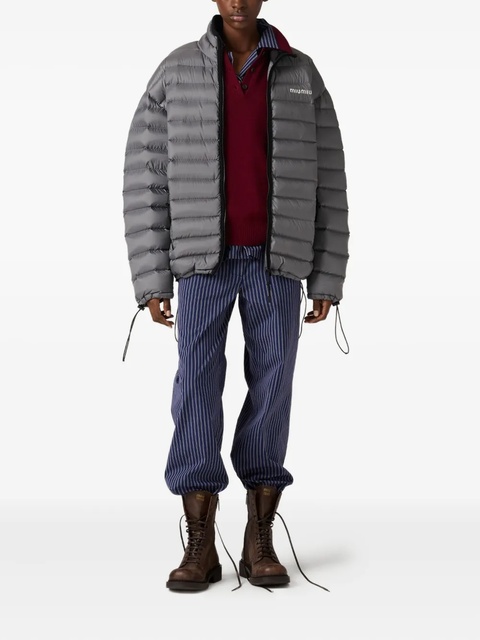 Miu Miu drawstring-cuff padded jacket - Grey - zdjęcie produktu nr 2