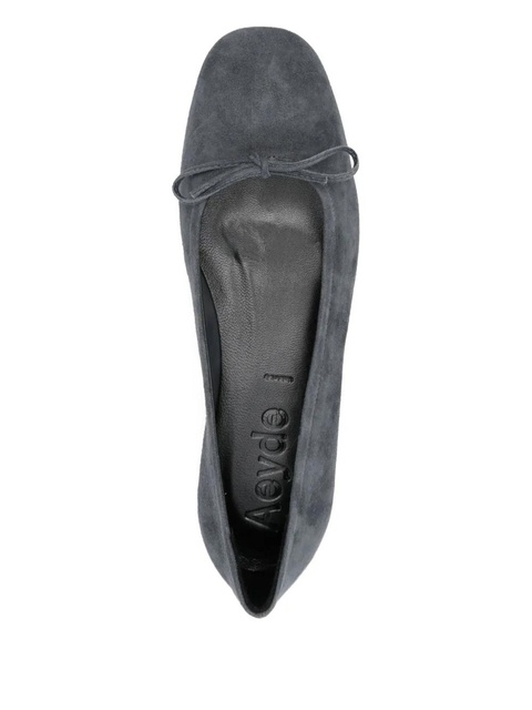 Aeyde bow-detail square-toe flats - Grey - zdjęcie produktu nr 2