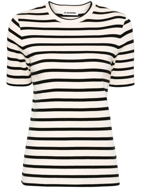 Jil Sander striped cotton T-shirt - Neutrals - zdjęcie produktu nr 1