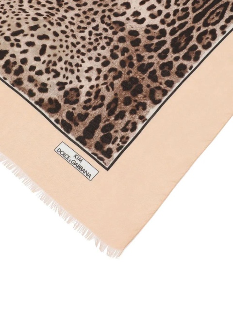 Dolce & Gabbana KIM DOLCE&GABBANA leopard-print cashmere-blend scarf - Neutrals - zdjęcie produktu nr 2