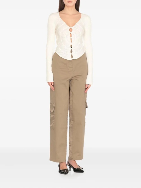 PINKO ribbed long-sleeve cardigan - White - zdjęcie produktu nr 2