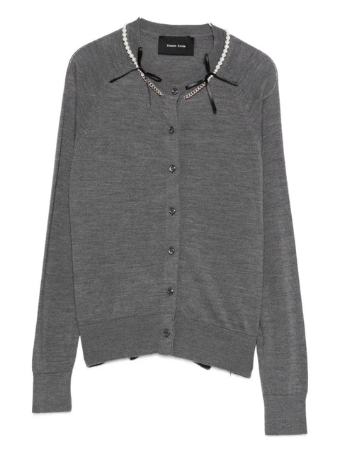 Simone Rocha merino wool cardigan - Grey - zdjęcie produktu nr 1