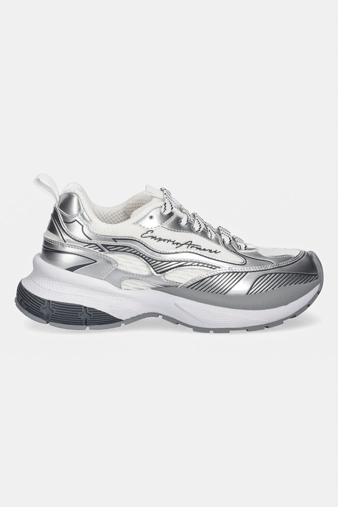 Emporio Armani sneakersy damskie kolor srebrny X3X238 XR388 00520 - zdjęcie produktu nr 1