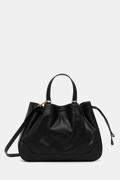 Pollini torebka skórzana kolor czarny PC4428PP0N QG1 - zdjęcie produktu nr 1