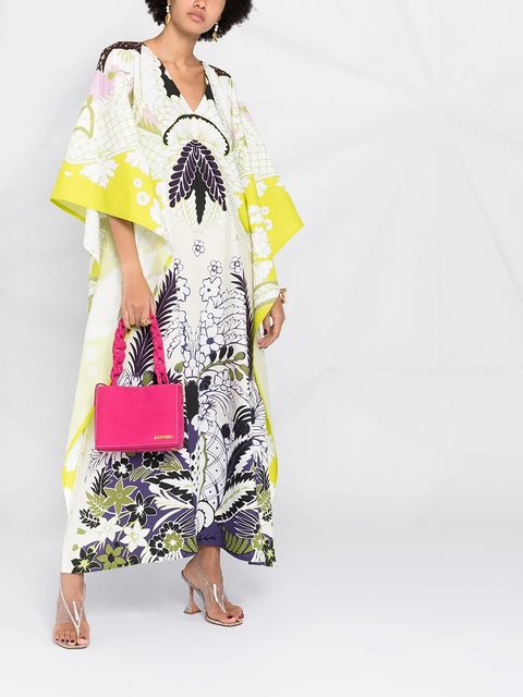 Valentino Garavani World Arazzo print cape-style draped dress - White - zdjęcie produktu nr 2
