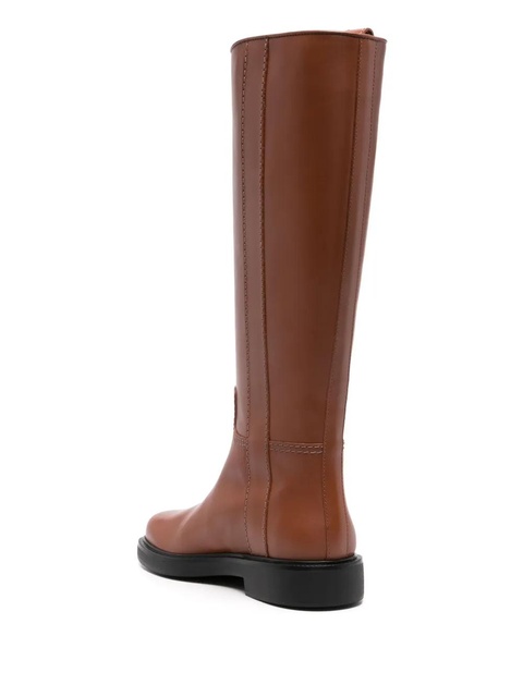 Tod's logo-plaque knee boots - Brown - zdjęcie produktu nr 2