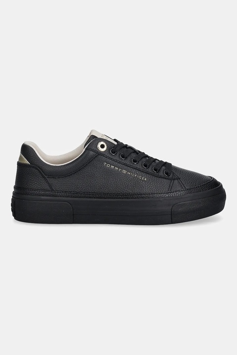 Tommy Hilfiger trampki TH PLATFORM SNEAKER TUMBLED LTR damskie kolor czarny FW0FW09018 - zdjęcie produktu nr 2