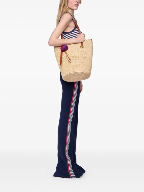 Rabanne woven raffia tote bag - Neutrals - zdjęcie produktu nr 2