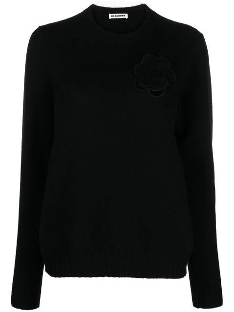 Jil Sander cut-out detail wool jumper - Black - zdjęcie produktu nr 1