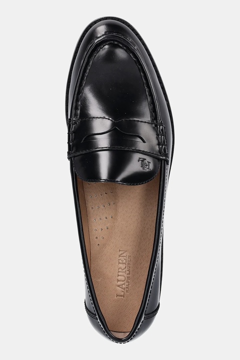 Lauren Ralph Lauren mokasyny skórzane Wynnie damskie kolor czarny na płaskim obcasie 802P02120002 - zdjęcie produktu nr 2