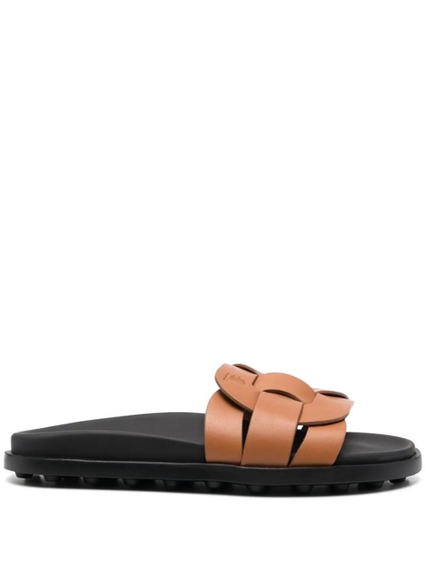 Tod's woven leather slides - Brown - zdjęcie produktu nr 1
