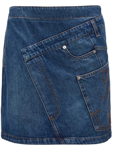 JW Anderson twisted denim mini skirt - Blue - zdjęcie produktu nr 1