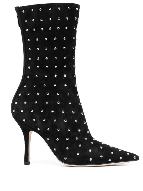 Paris Texas 100mm crystal-embellished pointed boots - Black - zdjęcie produktu nr 1
