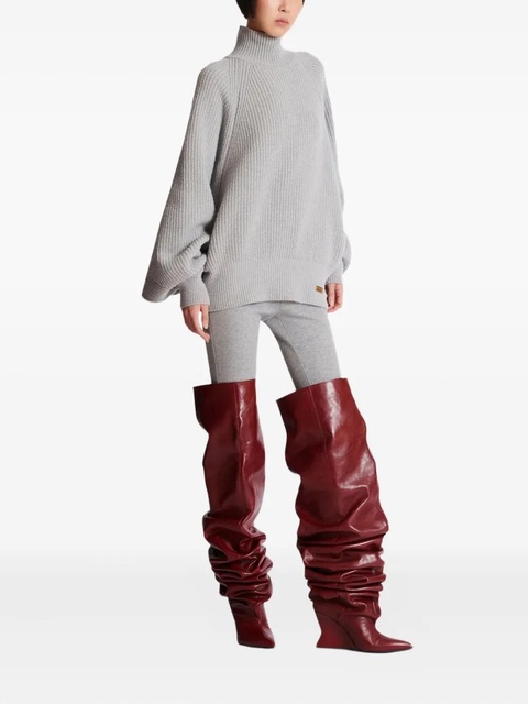 Balmain turtleneck ribbed jumper - Grey - zdjęcie produktu nr 2