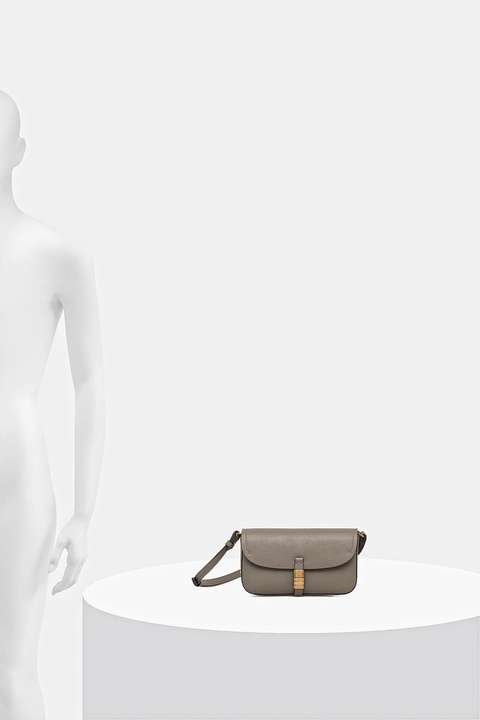 Pinko torebka skórzana kolor szary 105349 A1ZX - zdjęcie produktu nr 2
