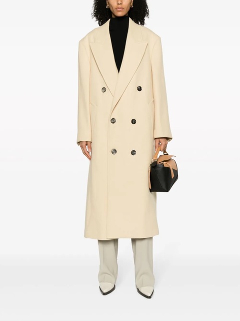 AMI Paris wide-lapels double-breasted long coat - Neutrals - zdjęcie produktu nr 2