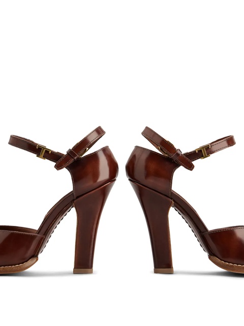 Tod's logo-plaque leather pumps - Brown - zdjęcie produktu nr 2