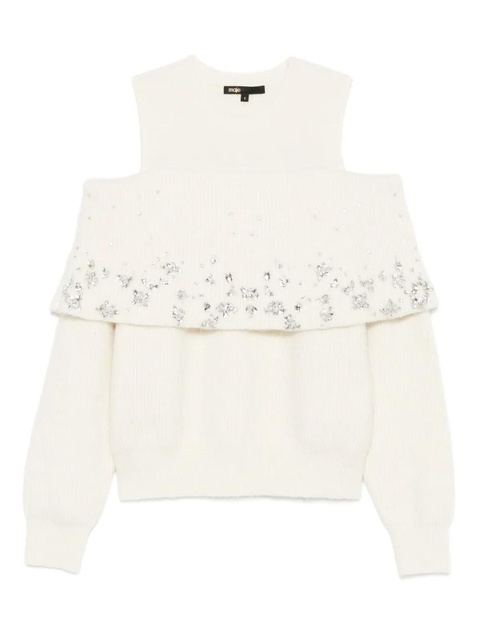 Maje rhinestone-embellished cold-shoulder top - White - zdjęcie produktu nr 1