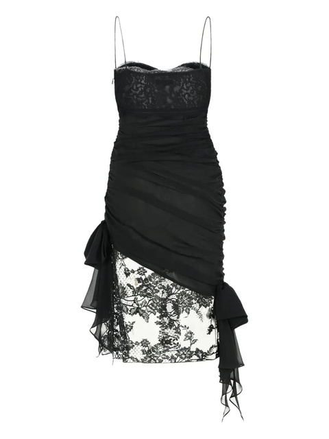 Alessandra Rich lace-trimmed bow mini dress - Black - zdjęcie produktu nr 2