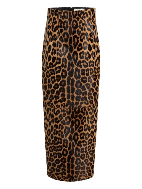 KHAITE leopard print slit maxi skirt - Brown - zdjęcie produktu nr 1