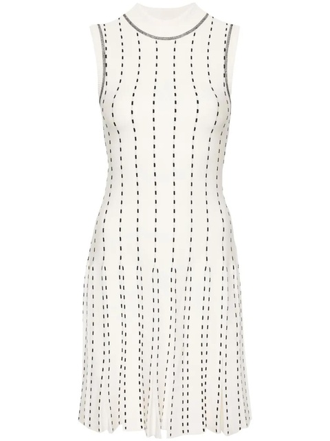 Simkhai contrast-stitch pleated minidress - White - zdjęcie produktu nr 2