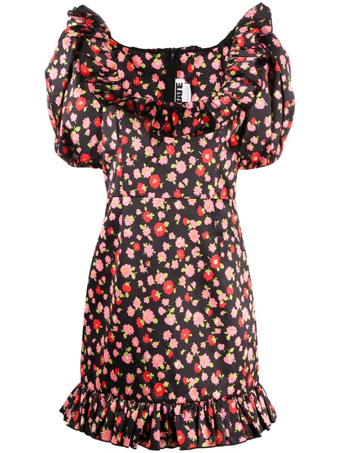 ROTATE BIRGER CHRISTENSEN floral print puff-sleeve dress - Black - zdjęcie produktu nr 1