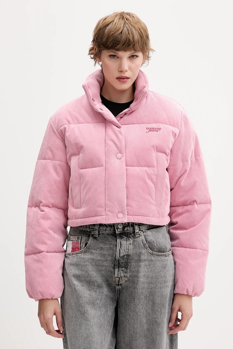 Tommy Jeans kurtka kolor różowy zimowa oversize DW0DW21658 - zdjęcie produktu nr 1