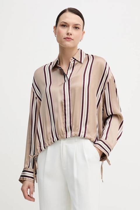 Marc Aurel koszula damska kolor beżowy relaxed z kołnierzykiem klasycznym 6203-1001-93488 - zdjęcie produktu nr 1