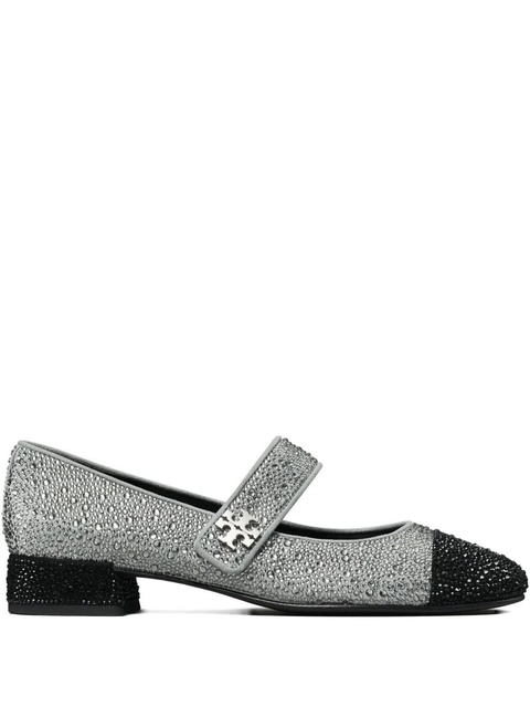 Tory Burch 25mm cap-toe crystal Mary Jane pumps - Silver - zdjęcie produktu nr 1