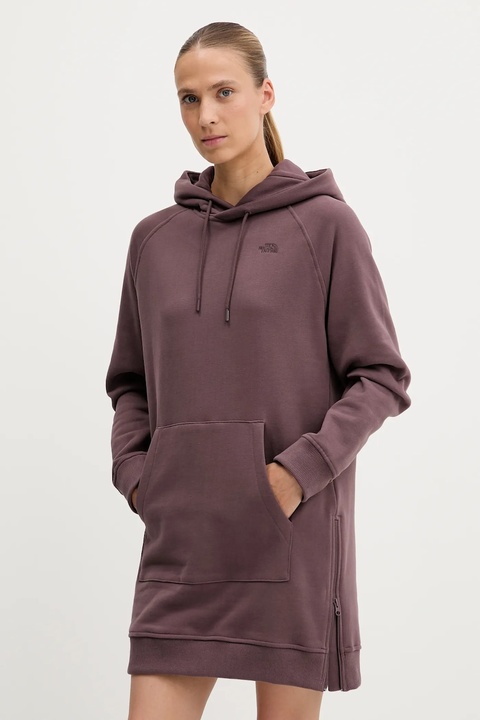 The North Face sukienka bawełniana kolor bordowy mini prosta NF0A8E48BQ71 - zdjęcie produktu nr 1