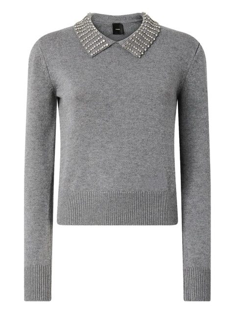 PINKO embellished-collar jumper - Grey - zdjęcie produktu nr 2