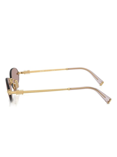 Miu Miu Eyewear oval-frame sunglasses - Gold - zdjęcie produktu nr 2