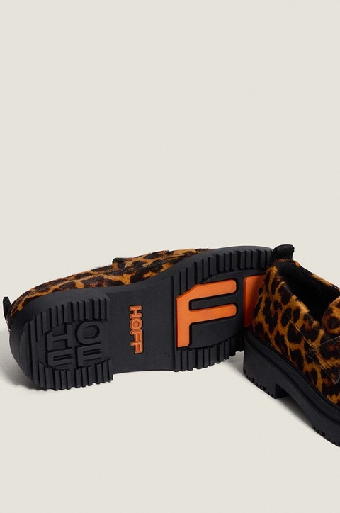 Hoff mokasyny skórzane LEOPARD MARRON damskie kolor brązowy na płaskim obcasie 22428004 SCHOOL - zdjęcie produktu nr 2