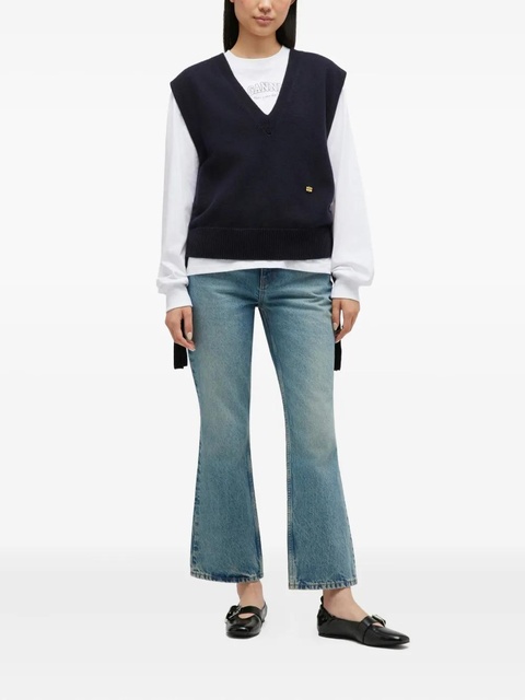 GANNI logo-detail vest - Blue - zdjęcie produktu nr 2