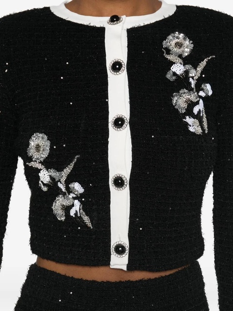 Self-Portrait cropped fited jacket - Black - zdjęcie produktu nr 2
