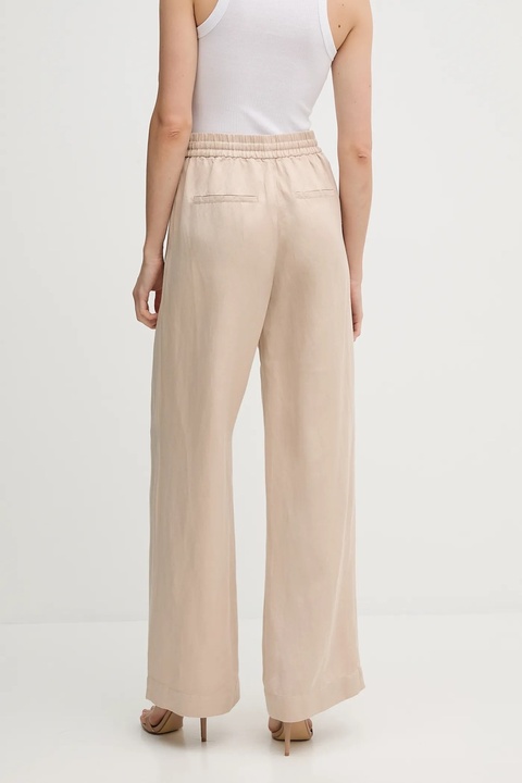 Marc Aurel spodnie damskie kolor beżowy szerokie high waist 1688-1000-93438 - zdjęcie produktu nr 1