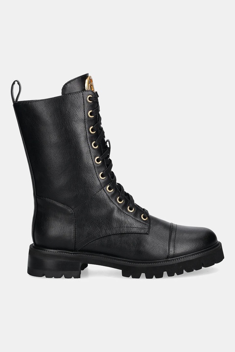 Twinset workery skórzane kolor czarny na płaskim obcasie 252TCP190 - zdjęcie produktu nr 1