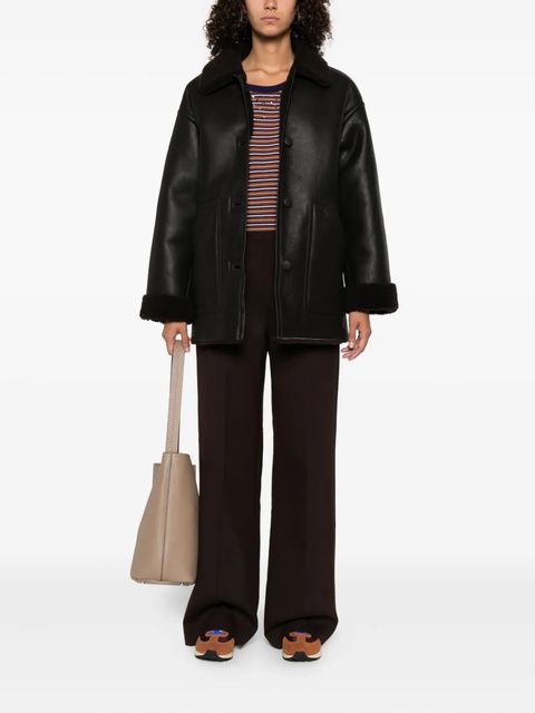 SANDRO leather short coat - Black - zdjęcie produktu nr 1